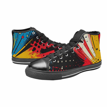 MEN'S Comic Book Halftone High Top Canvas Surreal Sneakers