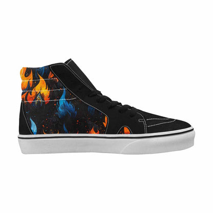 MEN'S Flame Burst High Top Canvas Neon Fantasy Custom Shoes