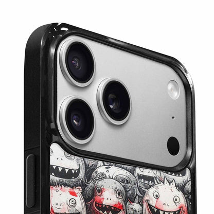iPhone 17 Pro Case — Black Red Ink Monsters General Cartoon, Original Design Phone Case