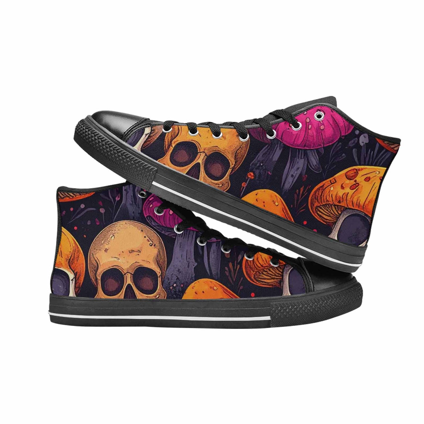 MEN'S Mushroom Skulls High Top Canvas Y2K Custom Sneakers