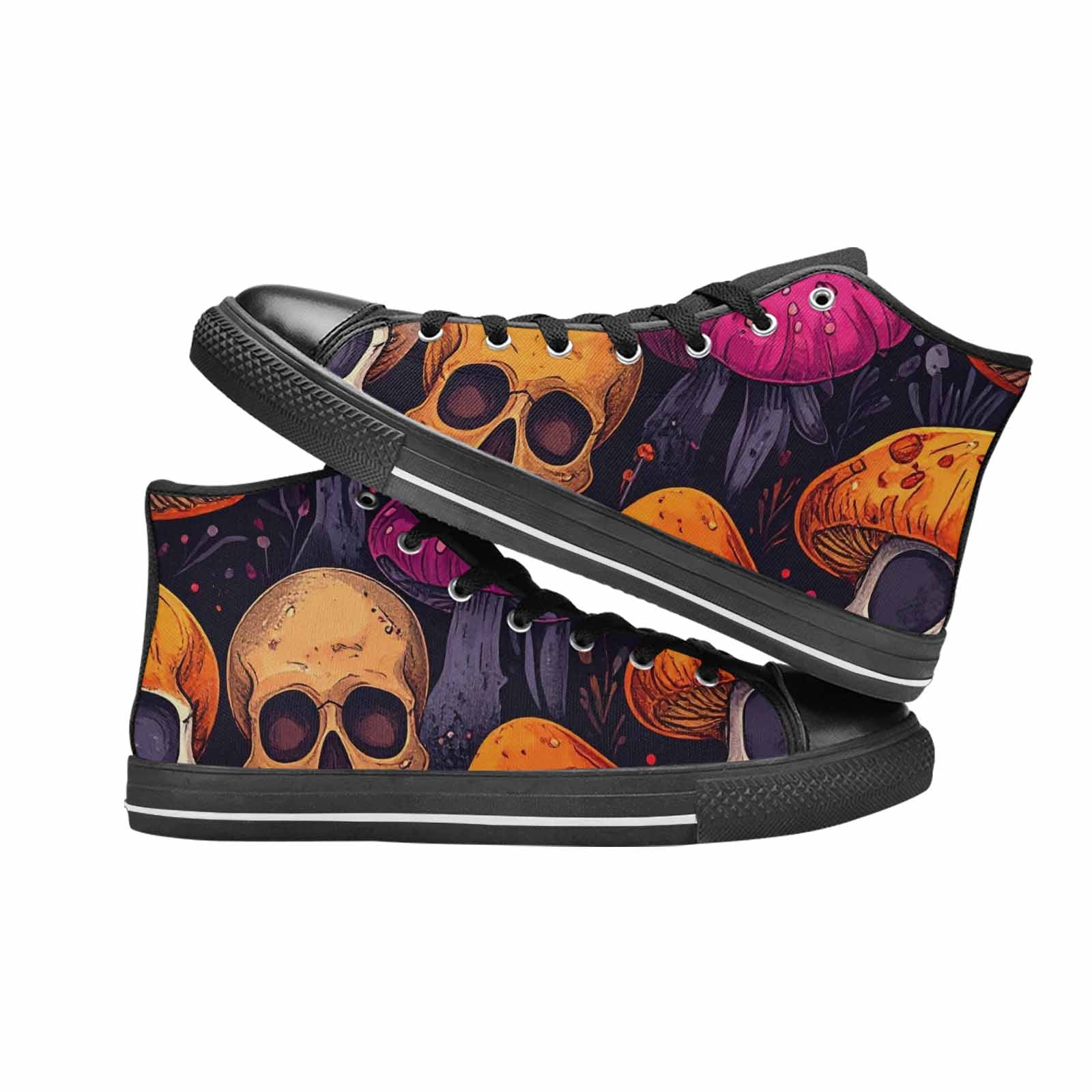 MEN'S Mushroom Skulls High Top Canvas Y2K Custom Sneakers