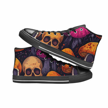 MEN'S Mushroom Skulls High Top Canvas Y2K Custom Sneakers