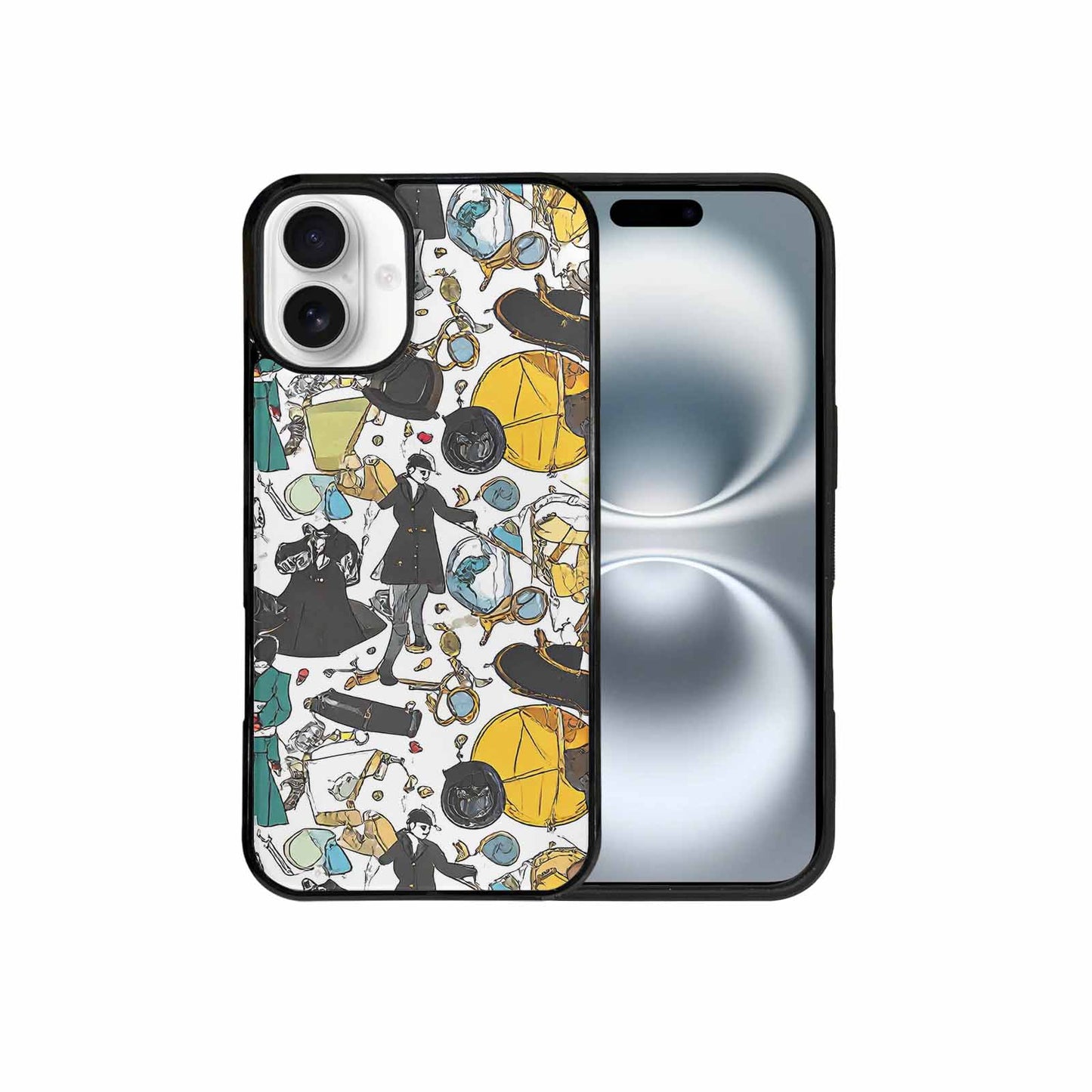 iPhone 16 Plus Case — Noir Spy Silhouette Pen Ink Noir, Customized Protective Case