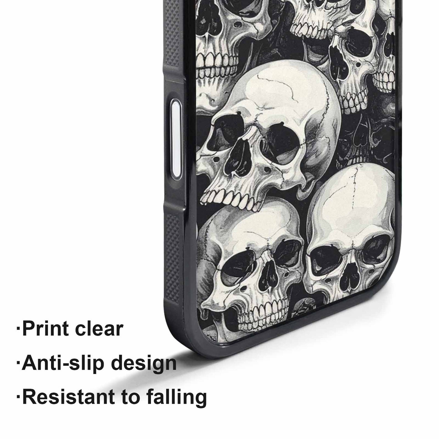 iPhone 17 Pro Case — Skulls Classic Black White Small Gothic, Custom Made Phone Cover