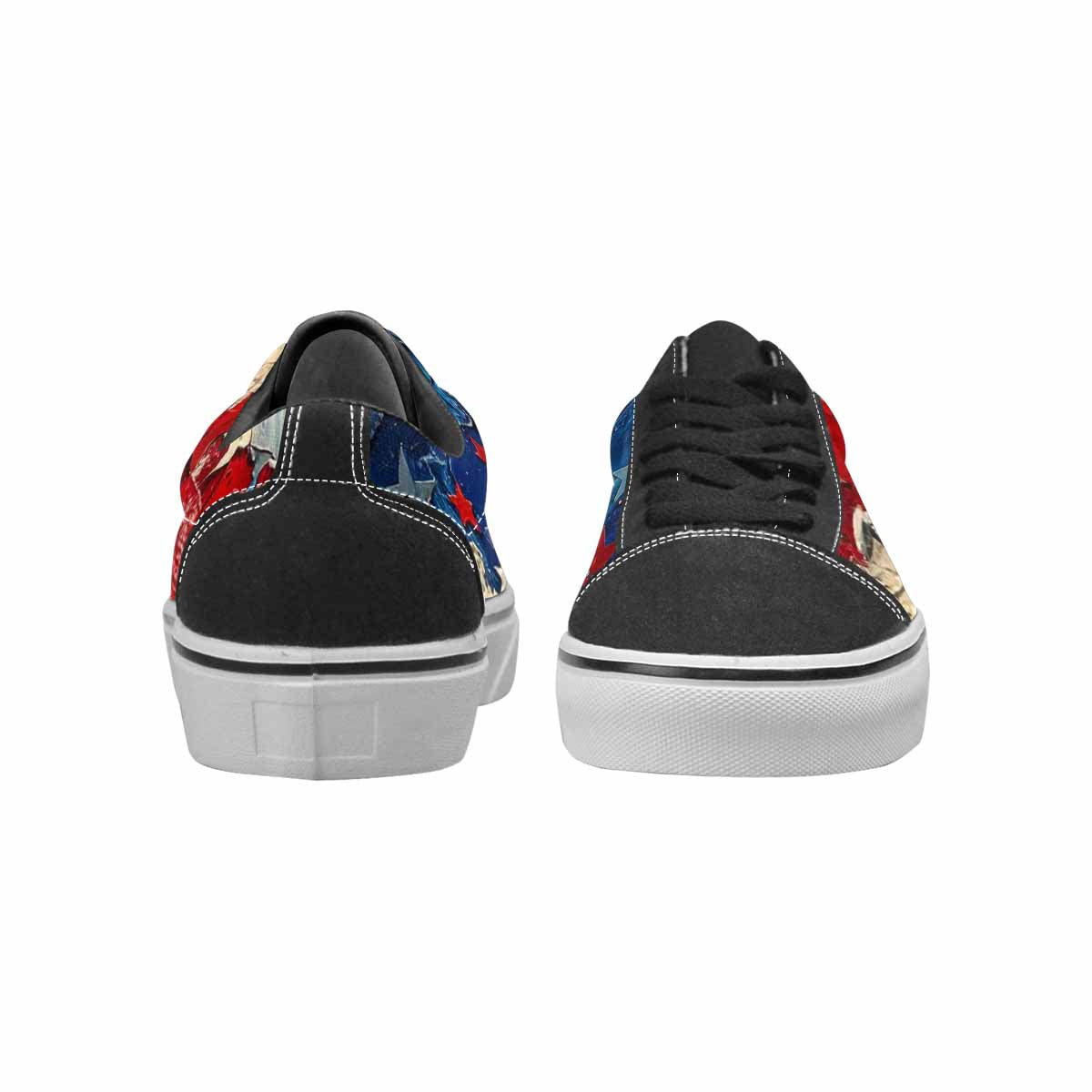 WOMEN'S Patriotic Stars Stripes Lace-Up Canvas Kaleidoscope Sneakers