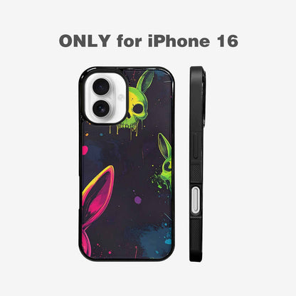 iPhone 16 Case — Radioactive Ghost Bunny Skull Sm, Original Design Phone Case