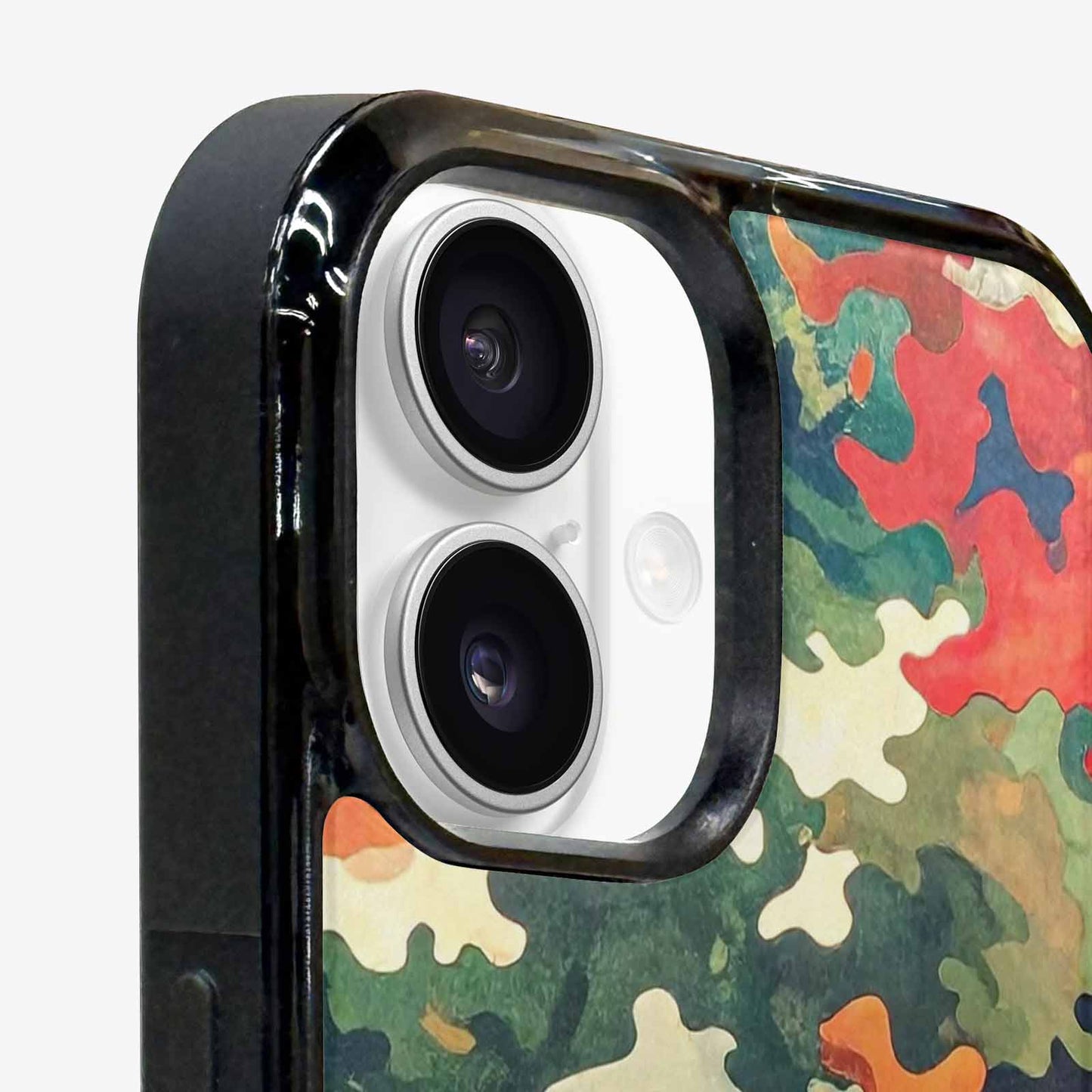 iPhone 16 Plus Case — Camo Patches Full Color Vibrant Camo, Custom Designed Case Cover