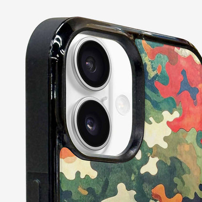iPhone 16 Plus Case — Camo Patches Full Color Vibrant Camo, Custom Designed Case Cover