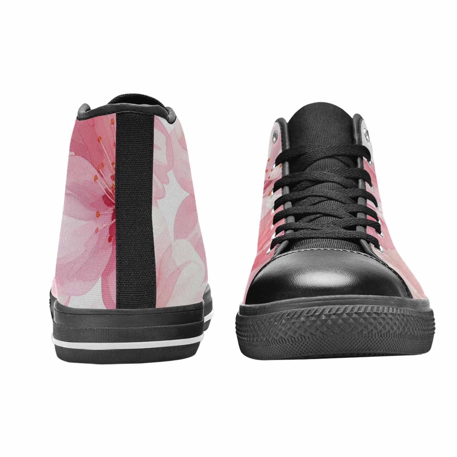 WOMEN'S Japanese Cherry Blossom High Top Canvas Wallpaper Art Custom Shoes