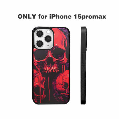 iPhone 15 Pro Max Case — Red Purple Skeletons Neon Drip Melting, Custom Print Case Cover