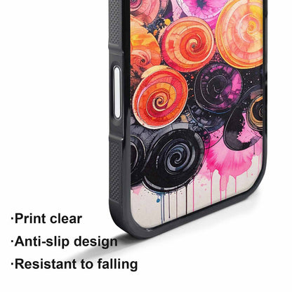 iPhone 17 Air Case — Tie Dye Swirls Black Pink Tie, Custom Designed Case Cover