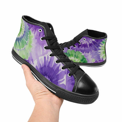 WOMEN'S Tie Dye - High Top Canvas Wallpaper Art Custom Shoes