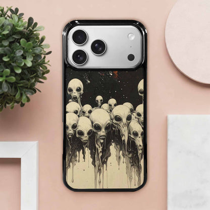 iPhone 17 Pro Max Case — Melting Aliens Pattern Alien Scifi, Custom Art Phone Cover