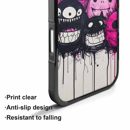 iPhone 17 Case — Black &amp; Pink Ink Cartoon Cute, Personalized Phone Case