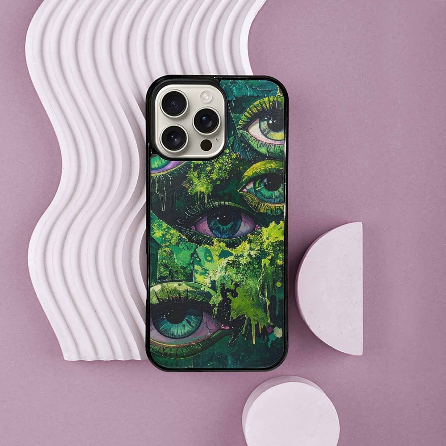 iPhone 16 Pro Max Case — Reptile Eye Cartoon, Custom Art Phone Cover