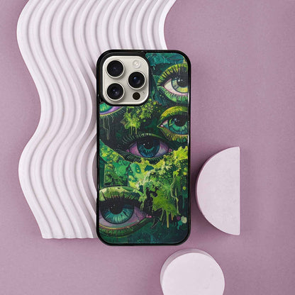 iPhone 16 Pro Max Case — Reptile Eye Cartoon, Custom Art Phone Cover