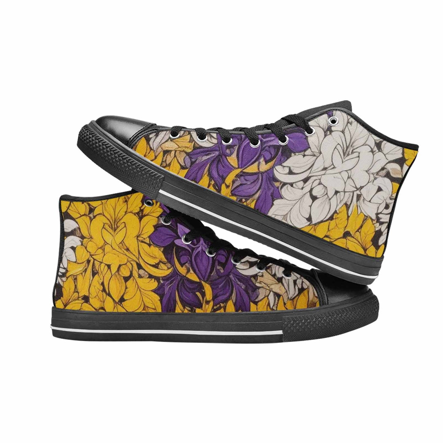 MEN'S Nonbinary Flag Color High Top Canvas Vibrant Chaos Shoes