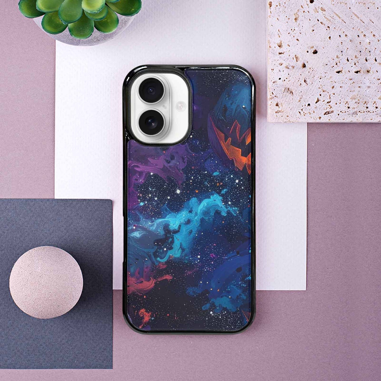 iPhone 16 Case — Eamless Repeating Pattern Of Overlapping Pumpkin, Personalized Phone Case