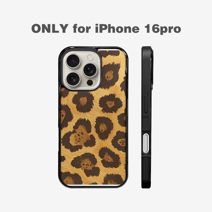 iPhone 16 Pro Case — Classic Leopard Print Warm Golden Tan, Personalized Phone Case