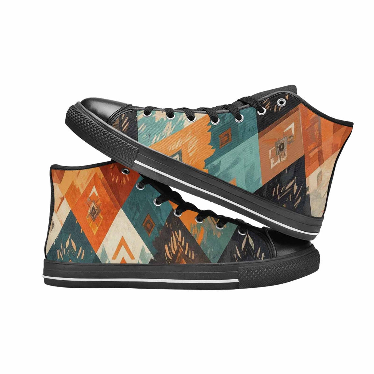 MEN'S Southwestern Geometric Diamond High Top Canvas Aesthetic Shoes