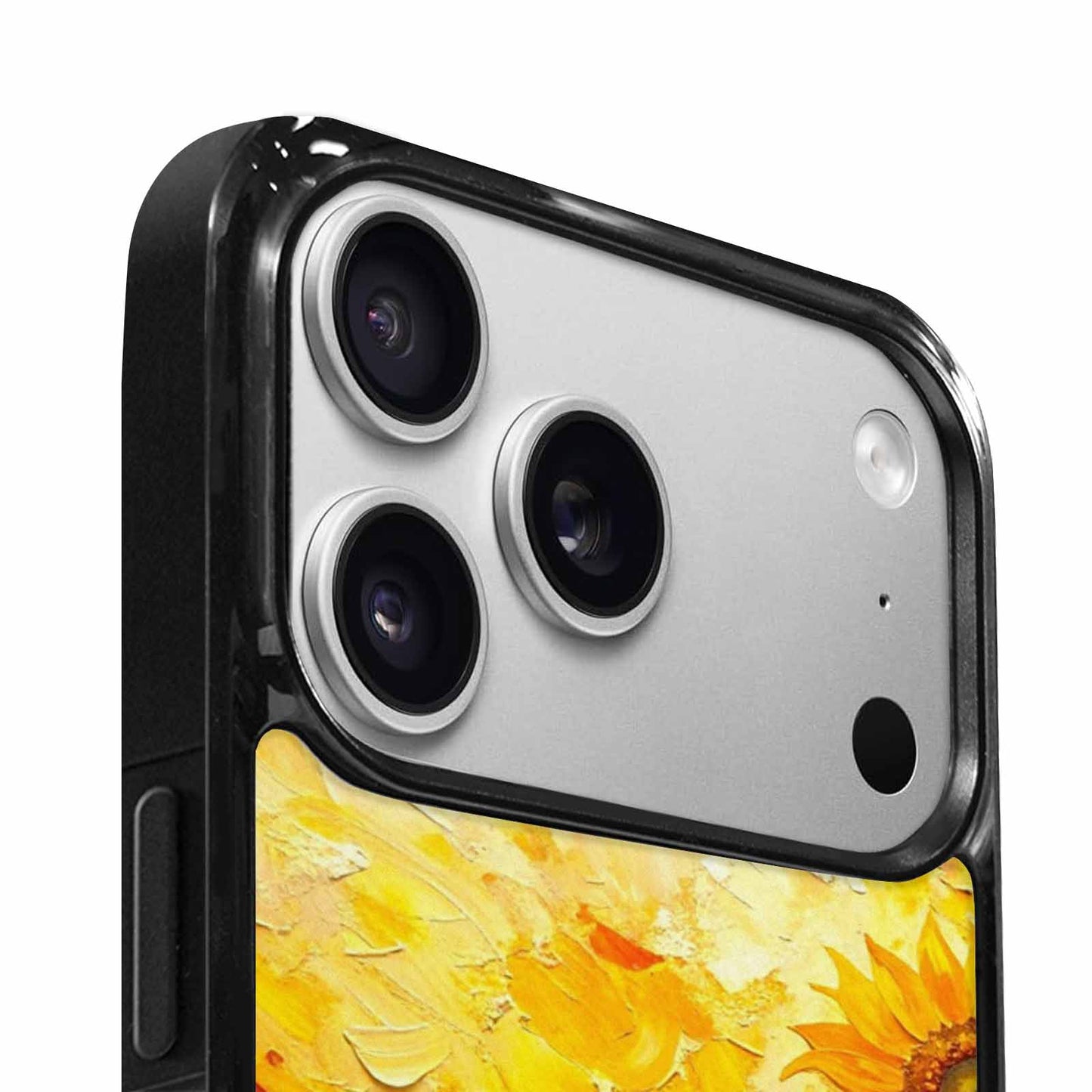 iPhone 17 Pro Case — Impressionist Sunflower Brushstroke Pattern Hundreds Floral, Custom Made Phone Cover