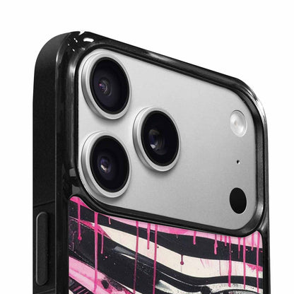 iPhone 17 Pro Case — Black Pink Ink Zebra Stripe Animal, Custom Made Phone Cover