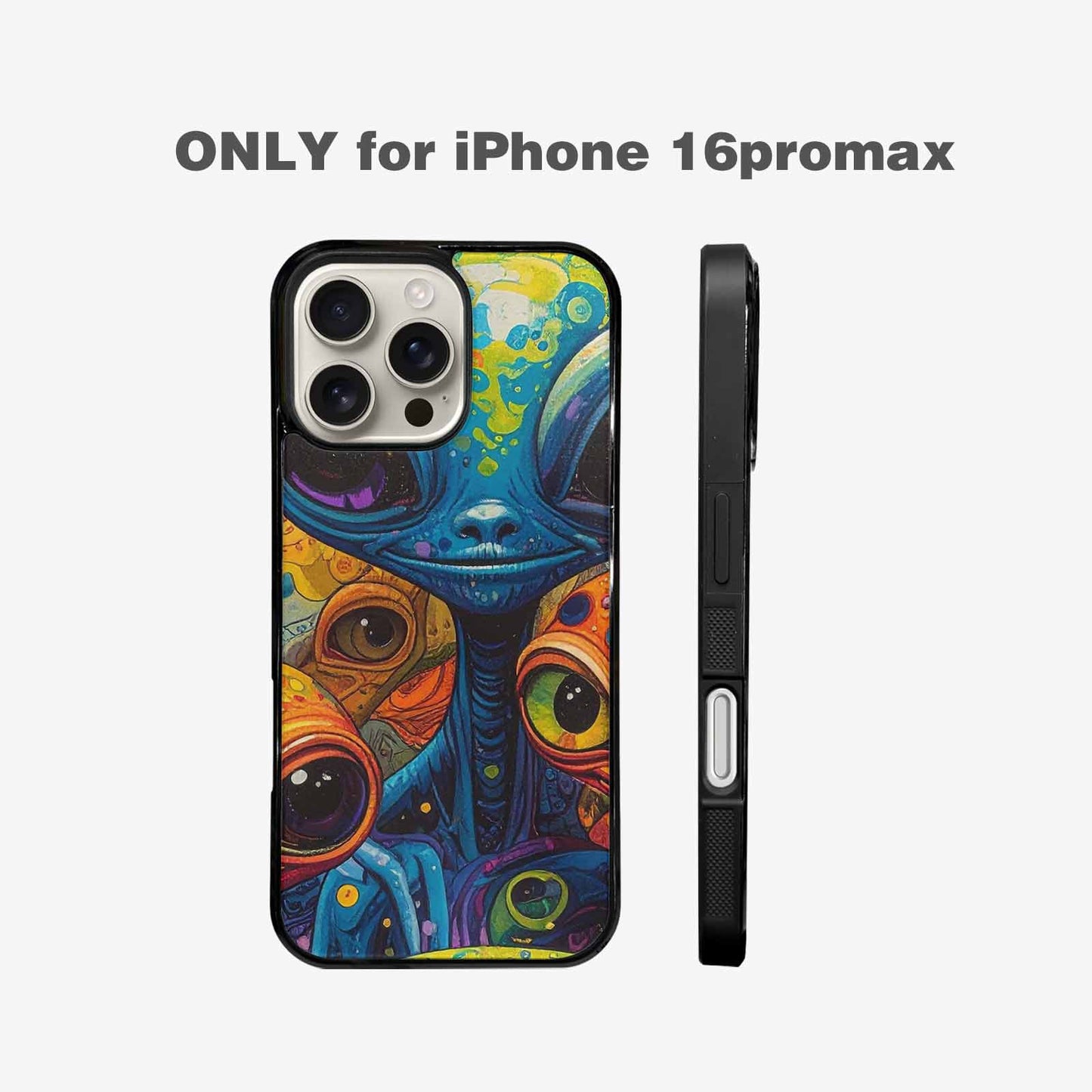 iPhone 16 Pro Max Case — Cartoon Alien Characters, Custom Phone Case