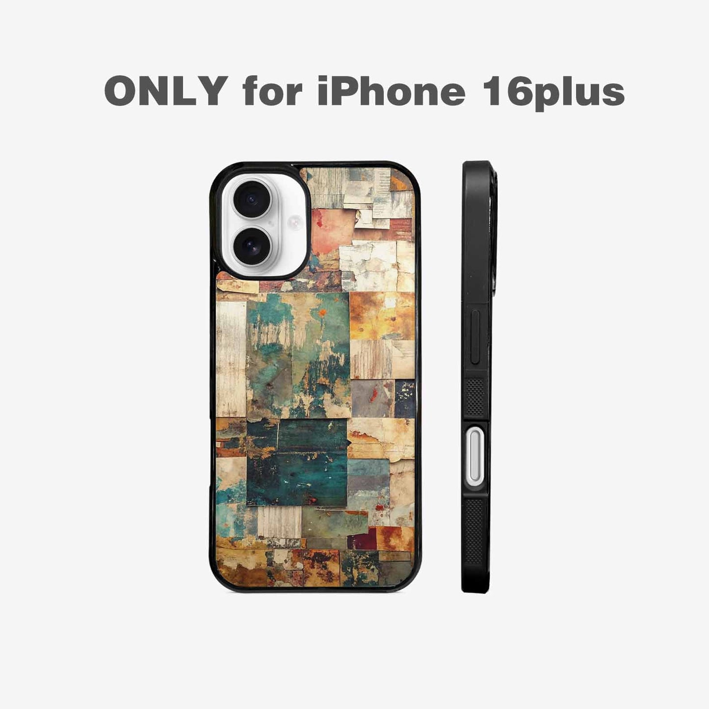 iPhone 16 Plus Case — Distressed Grunge Texture Pattern Hundreds Of, Custom Art Phone Cover