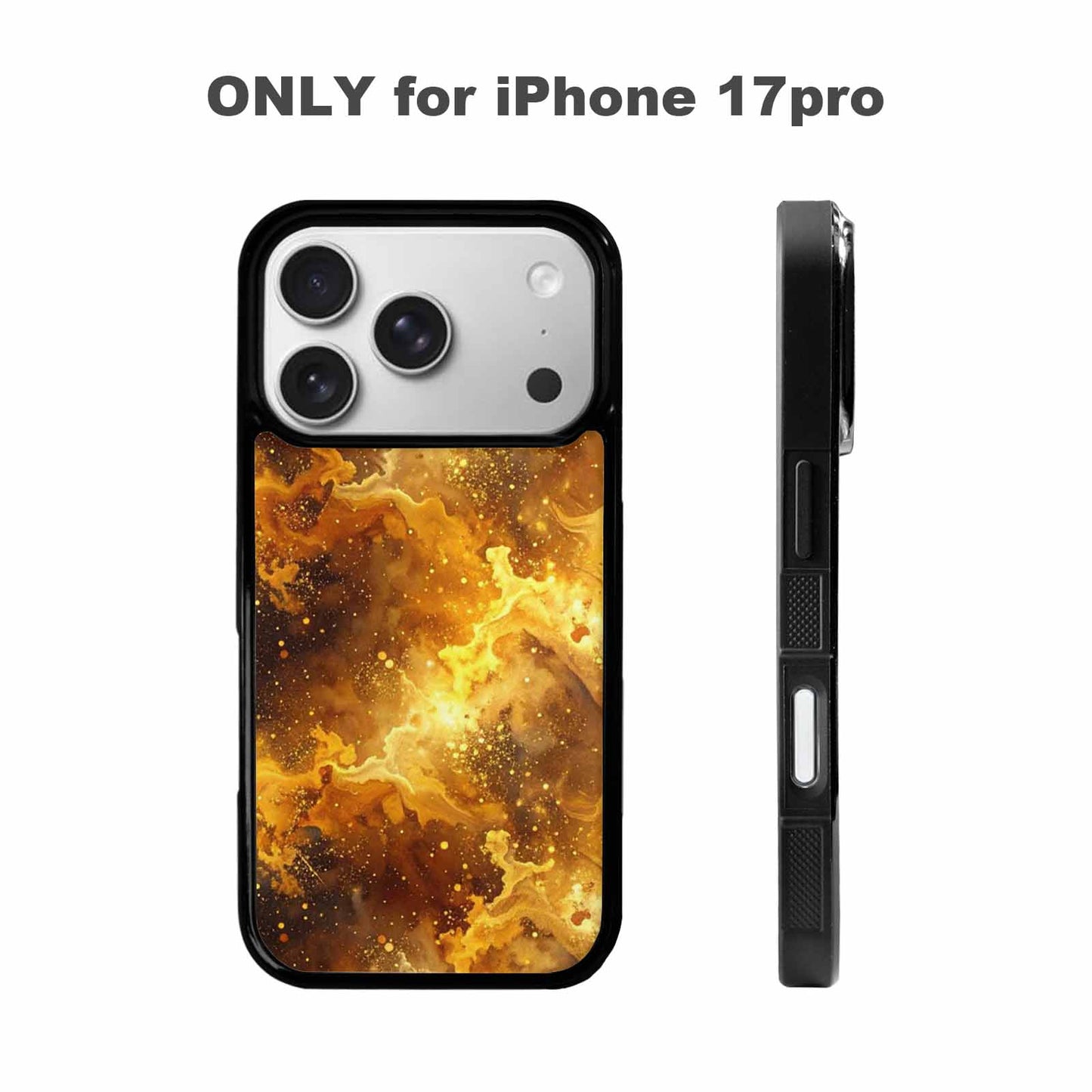 iPhone 17 Pro Case — Galaxy Art Golden Cosmic Glow Galaxy, Unique Phone Case Design