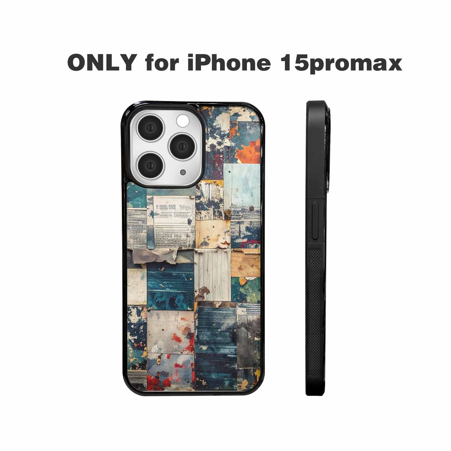 iPhone 15 Pro Max Case — Distressed Grunge Texture Pattern Hundreds Of, Custom Art Phone Cover