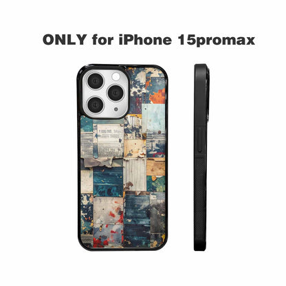 iPhone 15 Pro Max Case — Distressed Grunge Texture Pattern Hundreds Of, Custom Art Phone Cover