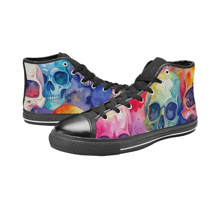 WOMEN'S Kulls - Watercolor High Top Canvas Cottagecore Custom Sneakers