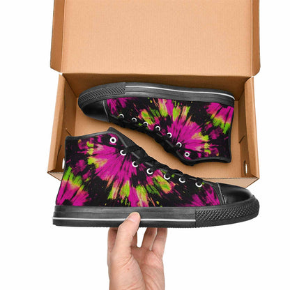MEN'S Acid Wash Tie Dye Neon High Top Canvas Dreamcore Custom Sneakers