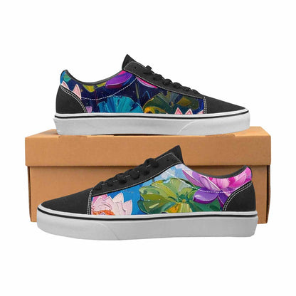WOMEN'S Monet Impressionist Lace-Up Canvas Kaleidoscope Sneakers