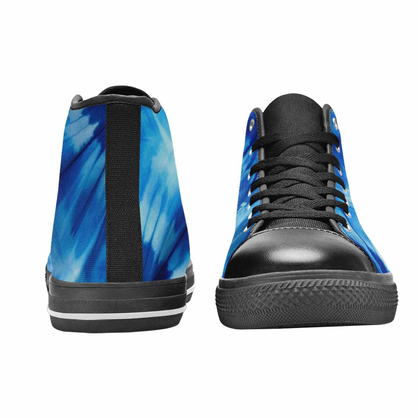WOMEN'S Tie Dye Shibori Indigo High Top Canvas Wallpaper Art Shoes