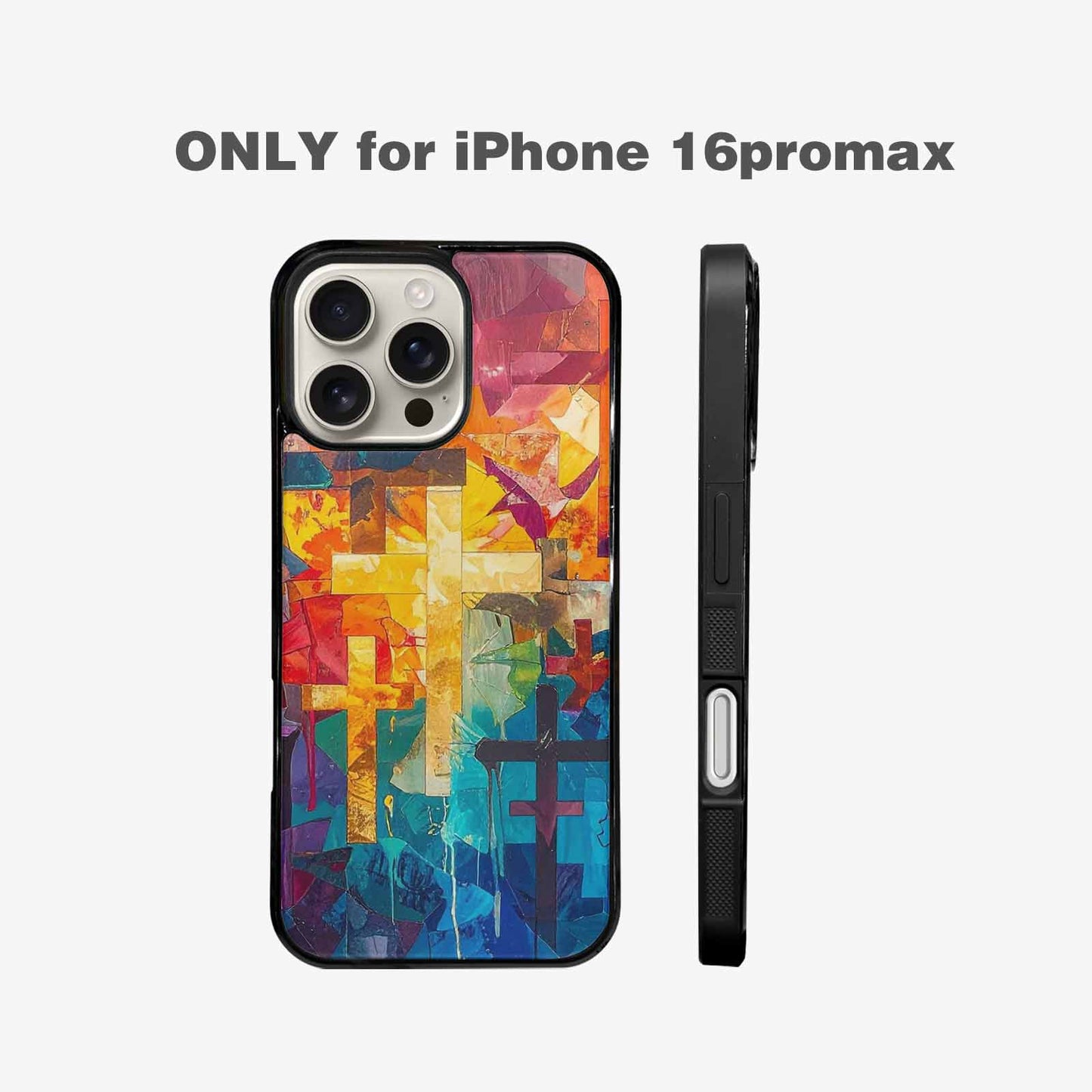 iPhone 16 Pro Max Case — Faith Cross And Faith Icons Pattern, Customized Protective Case