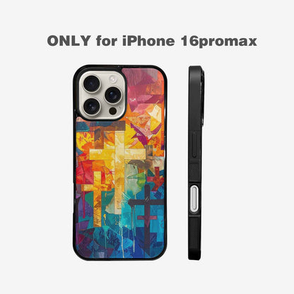 iPhone 16 Pro Max Case — Faith Cross And Faith Icons Pattern, Customized Protective Case