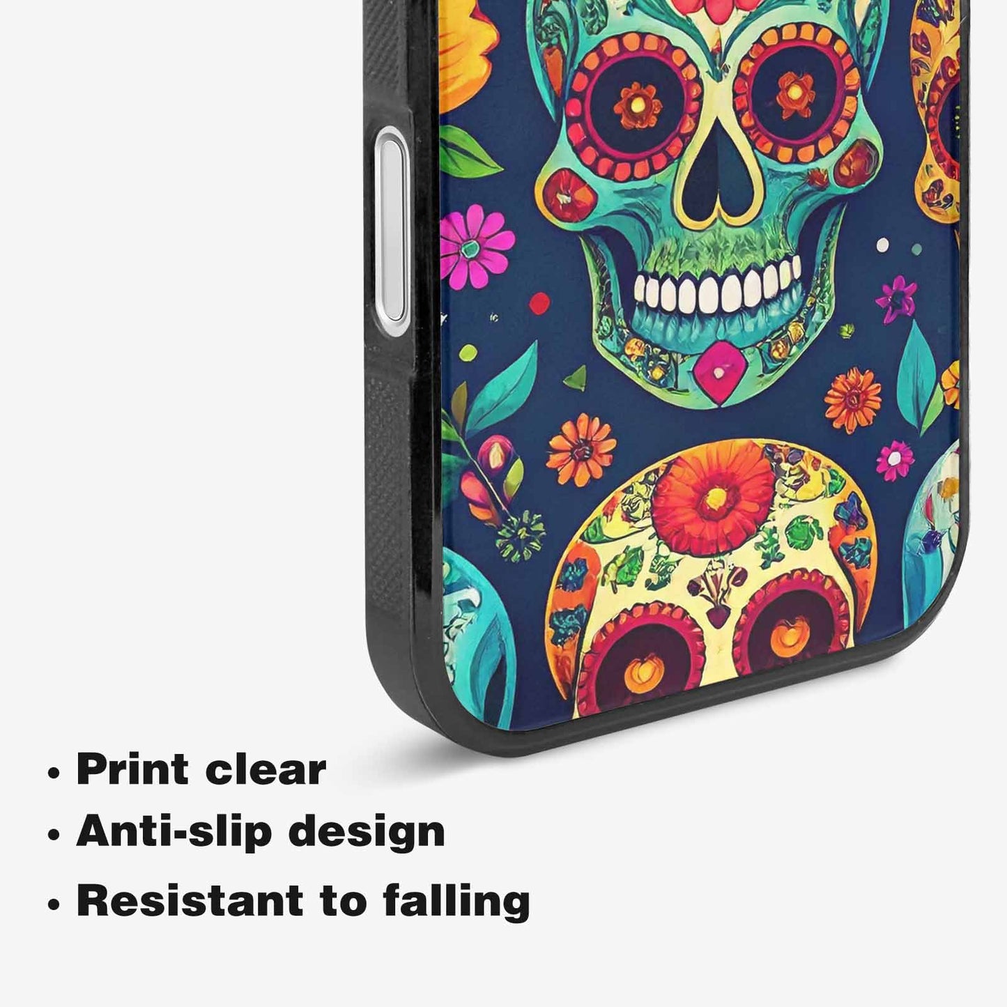 iPhone 16 Case — Rainbow Sugar Skull Weave, Custom Phone Case