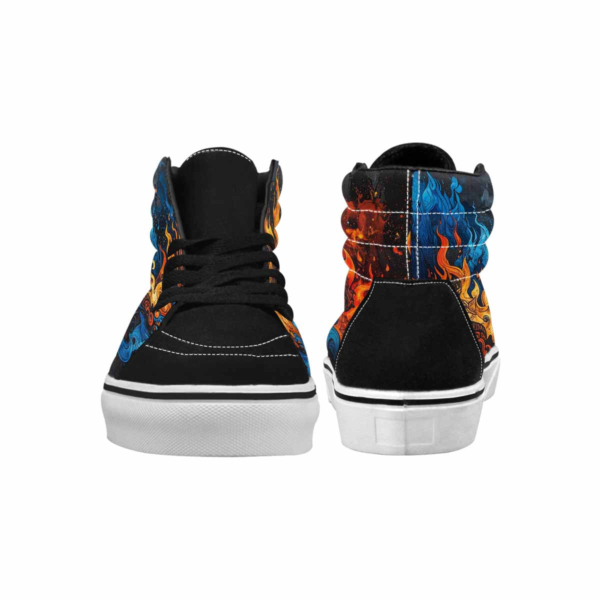 MEN'S Flame Burst High Top Canvas Neon Fantasy Custom Shoes