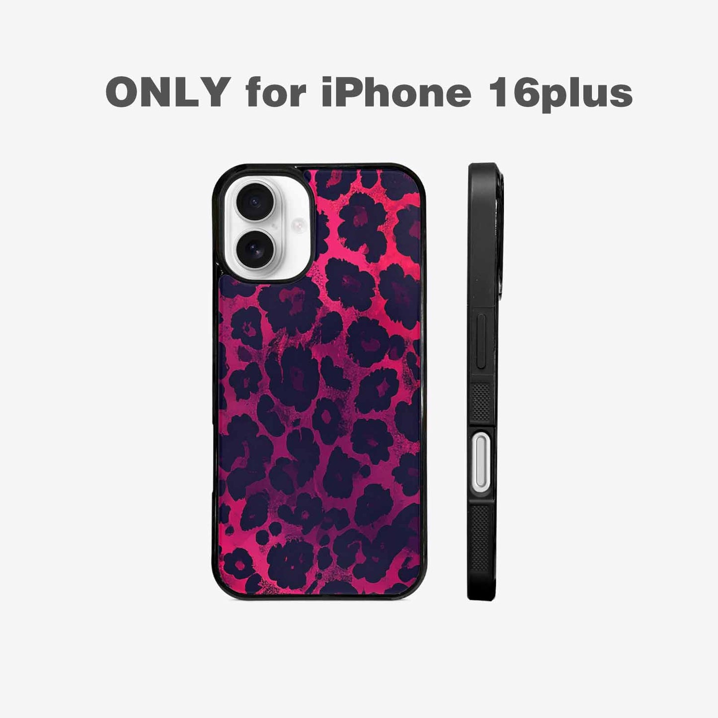 iPhone 16 Plus Case — Leopard Print Dark, Unique Phone Case Design