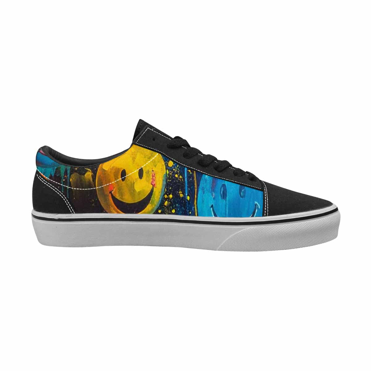 WOMEN'S Smiley Faces × Glow Lace-Up Canvas Surreal Custom Shoes