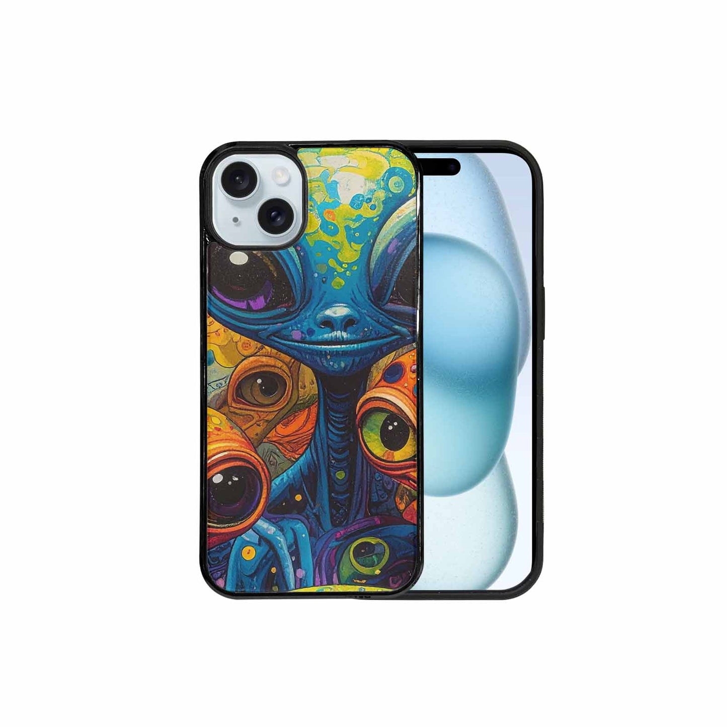 iPhone 15 Plus Case — Cartoon Alien Characters, Personalized Phone Case