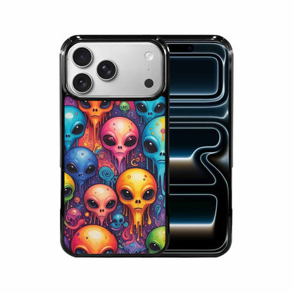 iPhone 17 Pro Max Case — Melting Aliens Pattern Alien Scifi, Custom Printed Phone Case