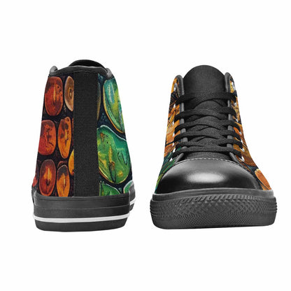 MEN'S Snake Skin Reptile High Top Canvas Aesthetic Custom Sneakers