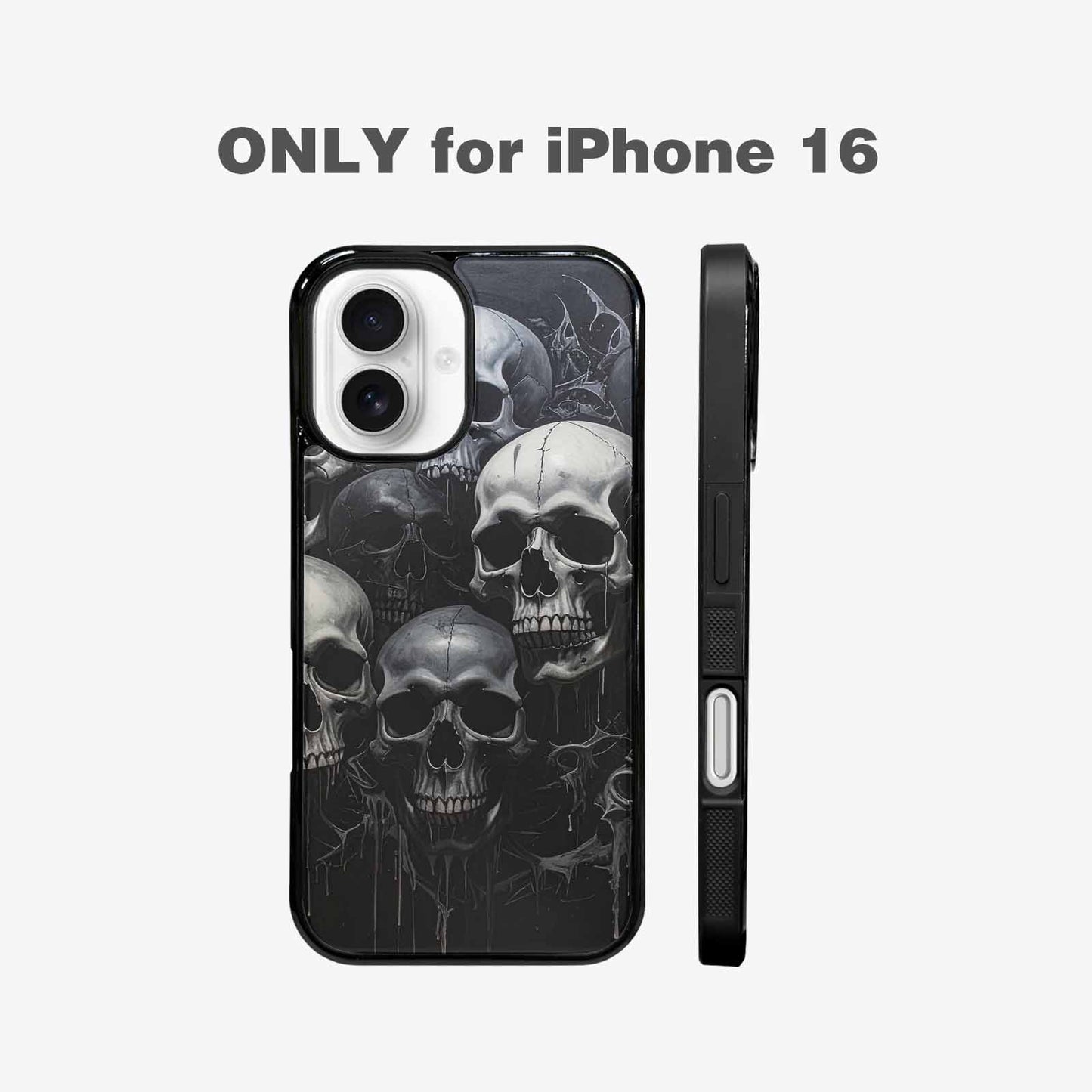 iPhone 16 Case — Grey Dark Black And Grey Tones, Personalized Phone Case