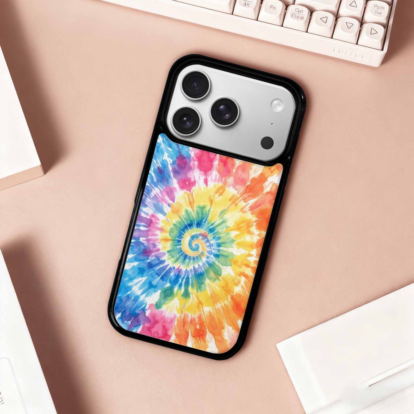 iPhone 17 Pro Case — Small Tie Dye Swirl Pattern Tie, Personalized Phone Case