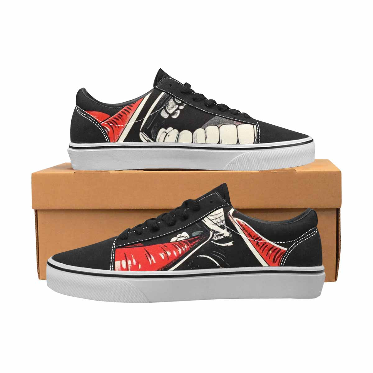 MEN'S Googly Cartoon Mouths Canvas Lace-Up Cottagecore Sneakers