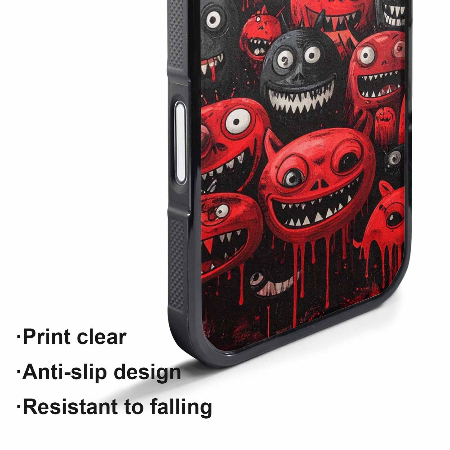 iPhone 17 Air Case — Black Red Ink Monsters General Cartoon, Custom Art Phone Cover