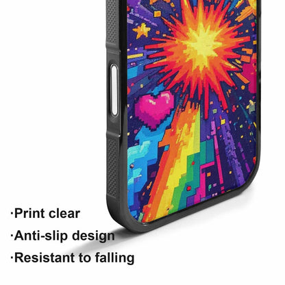 iPhone 17 Case — Pixel Art Bit Burst Original Art, Unique Phone Case Design