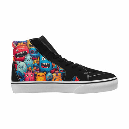 WOMEN'S Cartoon Monster Character High Top Canvas Wallpaper Art Custom Sneakers
